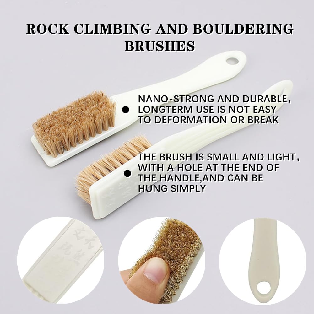4 spazzole da arrampicata robuste spazzole per bouldering per arrampicata e bouldering spazzola setole di cinghiale manico robusto spazzola per gesso per arrampicata su roccia indoor arrampicata