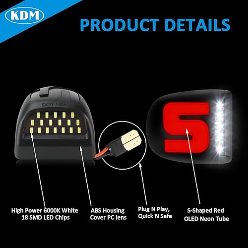 Miniatura 10 de KDM Luces LED de matrícula compatibles con Chevy Silverado GMC Sierra 1500 2500HD 3500HD 3500HD Colorado Canyon 2014-2023 para camioneta, lámpara de