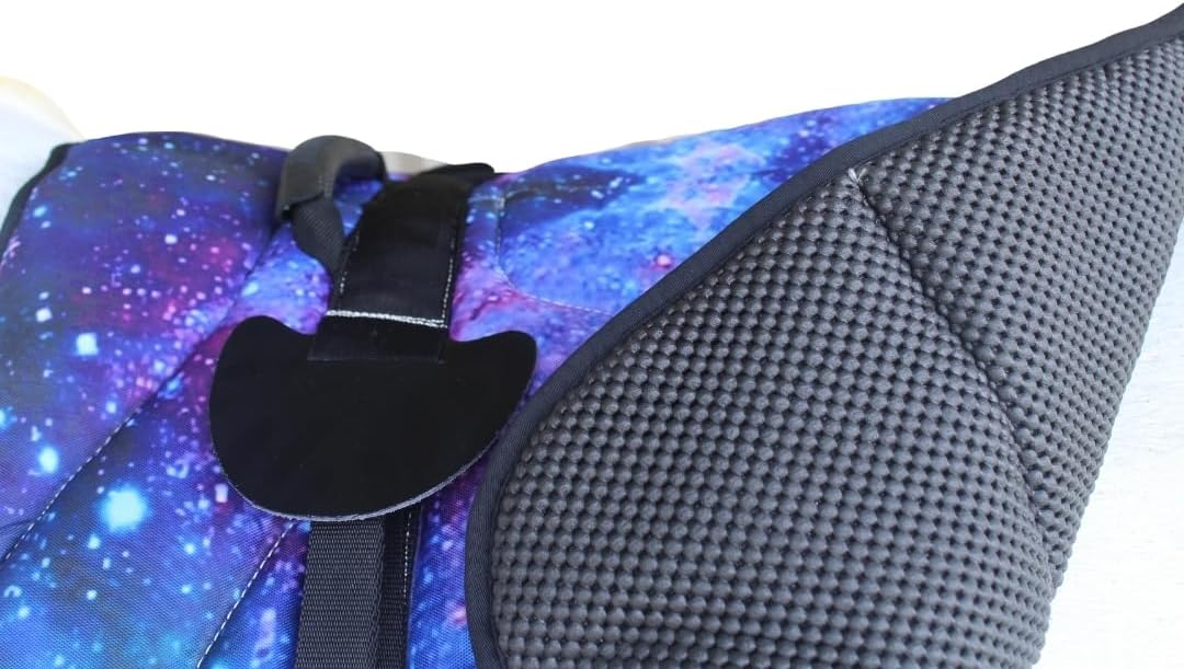 CHALLENGER Horse Neoprene Padded Anti-Slip Bareback Saddle Pad Blue Plaid 39TS04