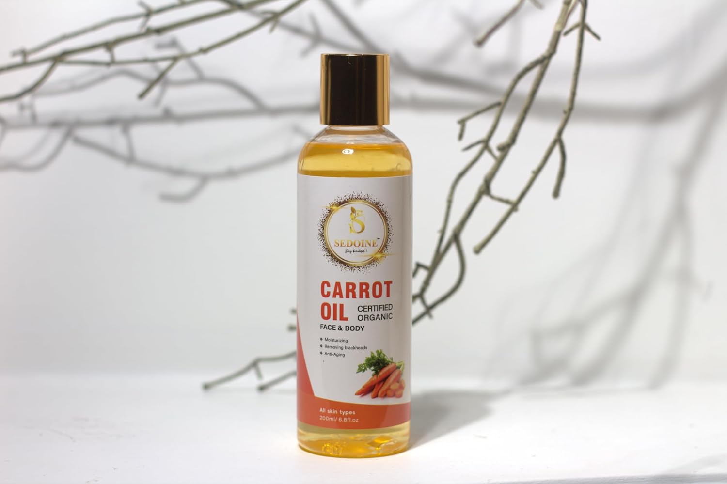 – Carrot Oil, Natural Glow, Hydration & Anti-Aging (Face & Body) - 200ML - Image 3