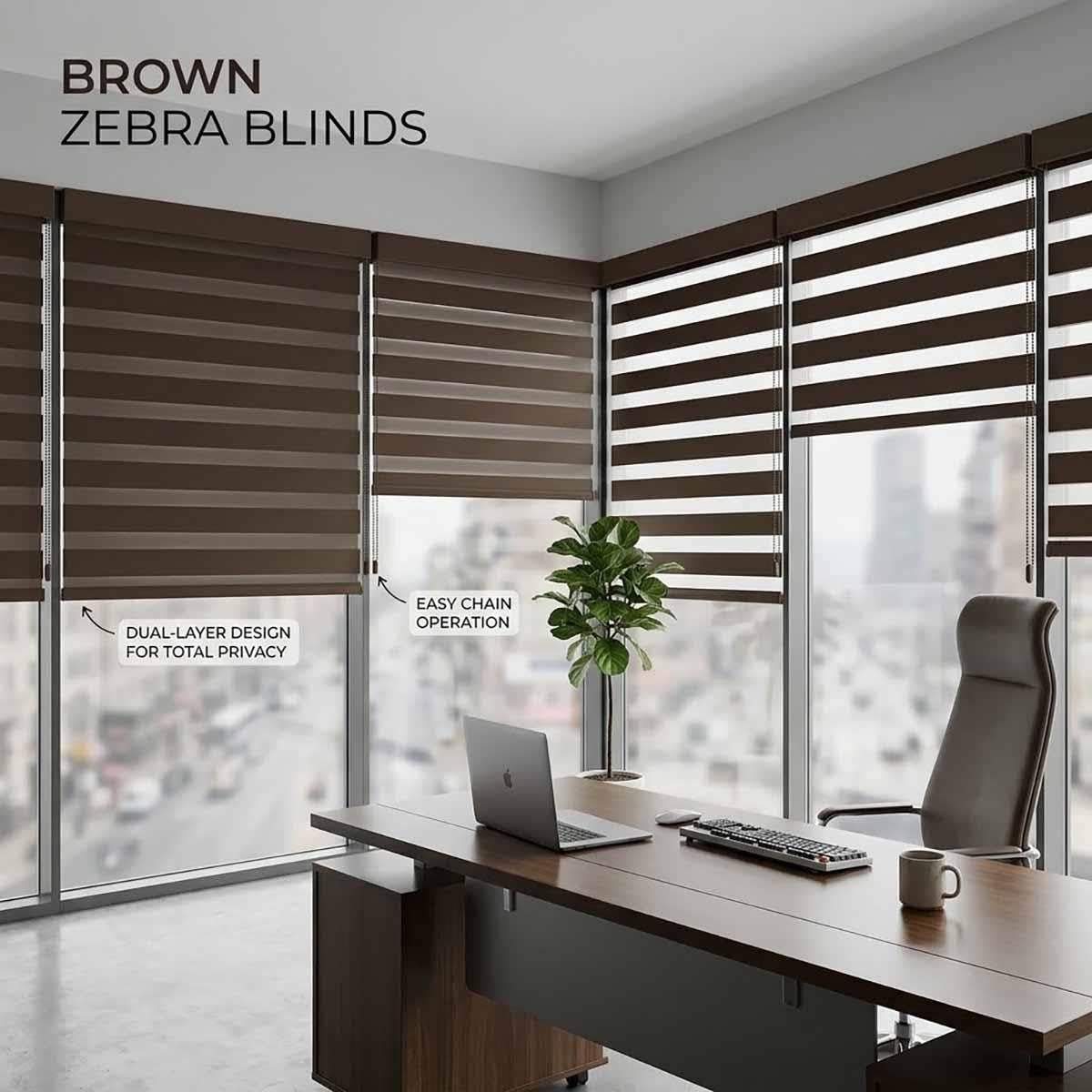 Zebra Blinds For Indoor Windows, Room Darkening Roller Window Shades