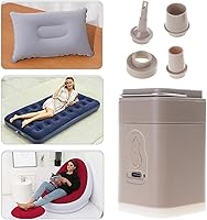 Vista 2 de Electric Airs Pumps with Camping Light Portable Small Mattress Pumps for Pool Float Easy to Use Portable Small Airs