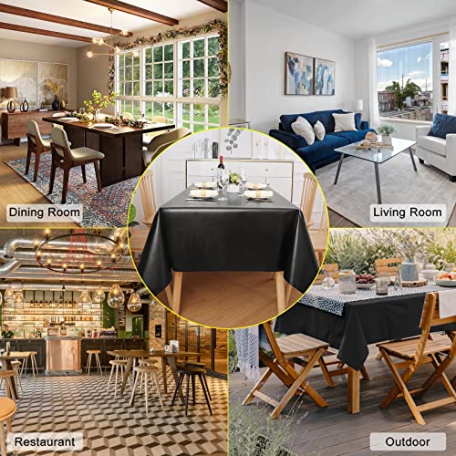 Homing Rectangle Vinyl Tablecloth, 100% Waterproof Spillproof Plastic Table Cloth, Wipe Clean Table Cover For Dining Table, Buffet Parties And Camping (Black, 60" X 84") #TOP7