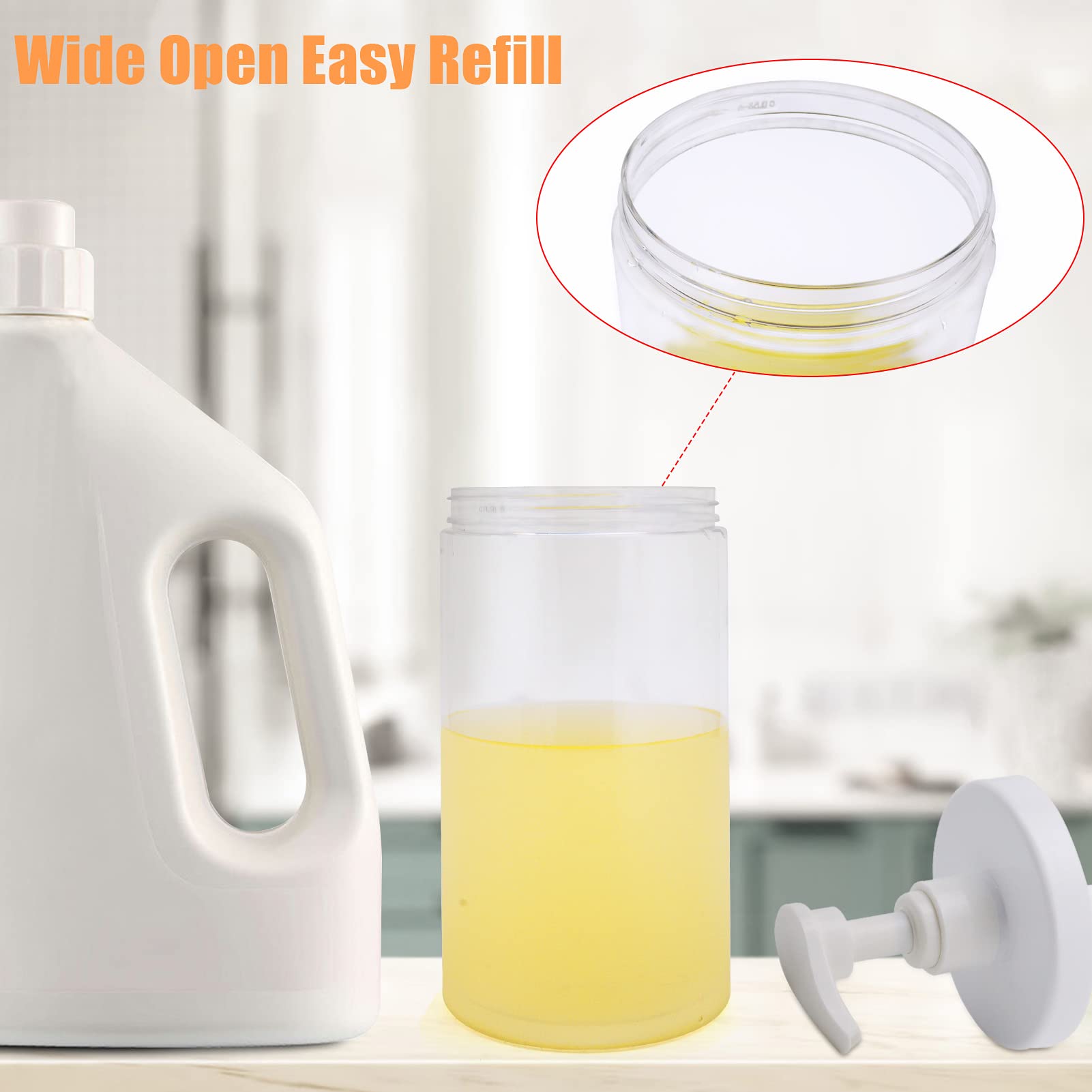 Cosywell Bottiglie in plastica ricaricabili con pompa, a bocca larga, stile vasetto, senza BPA, per lozioni, shampoo, balsamo, colore bianco, 3 x 1000 ml