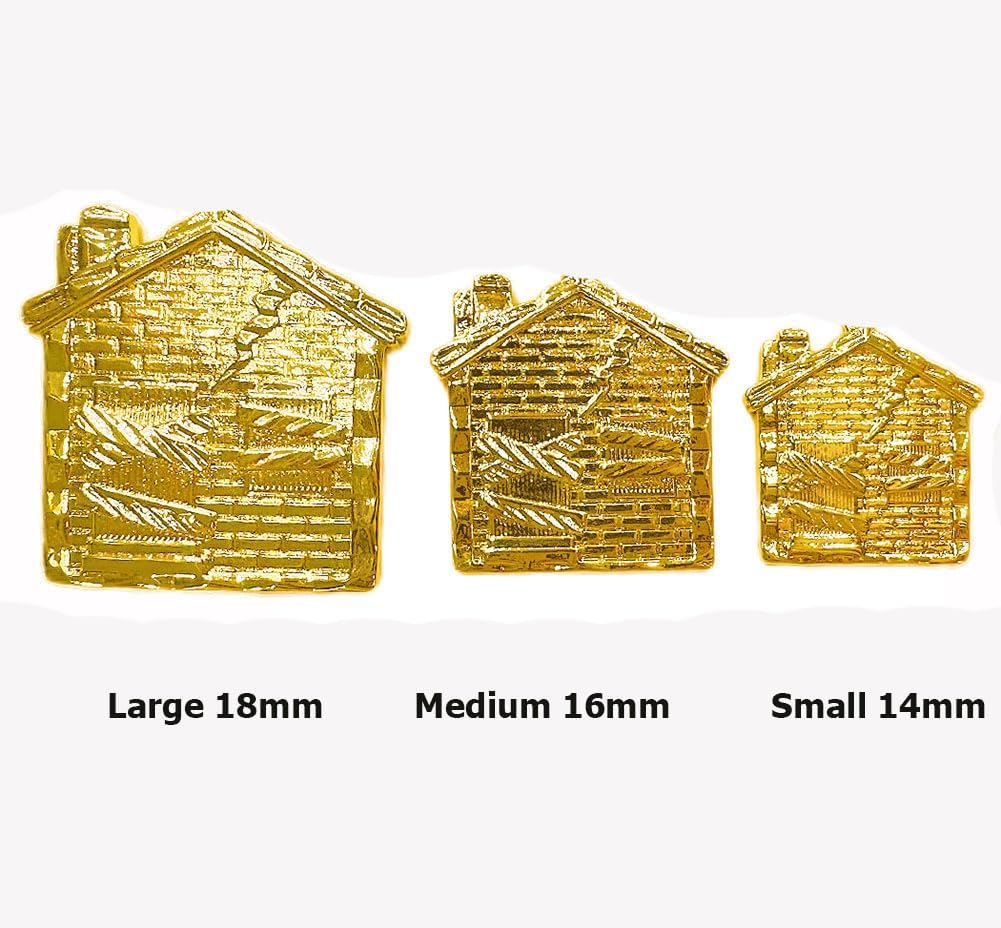trap house and money bag earing with 14k gold plated brass material earing