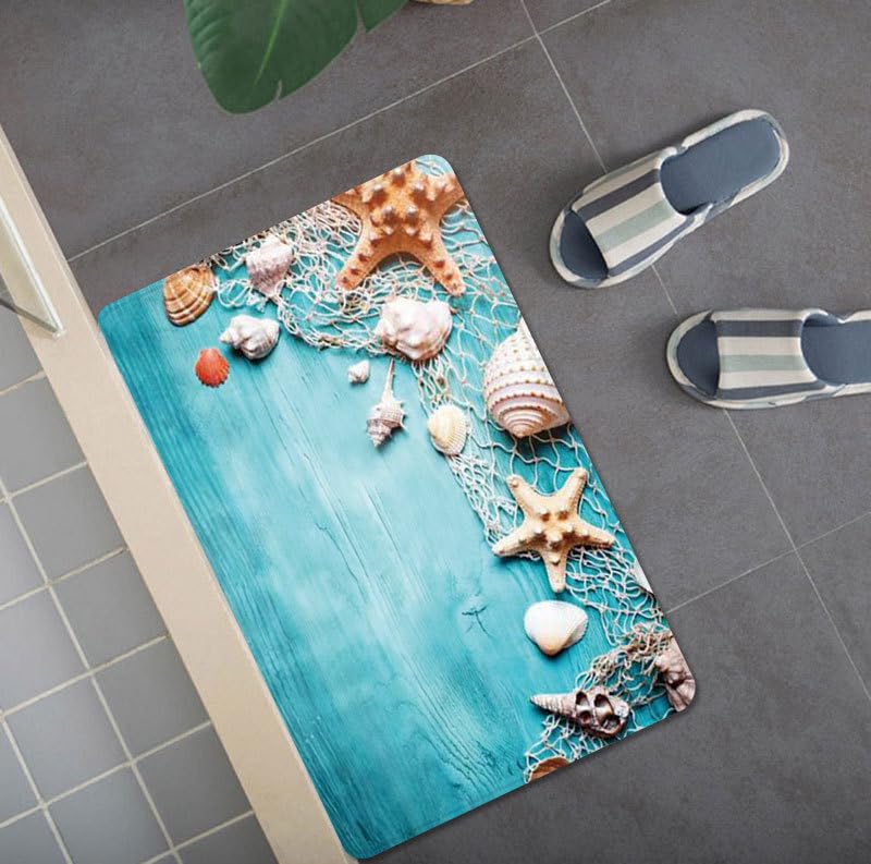 Felpudo Entrada Casa 60x90 cm Carcasa Beige Azul Felpudo Antideslizante Lavable Felpudo Exterior Felpudos Entrada Casa Alfombrilla para Pasillo Cocina Dormitorio Mascotas