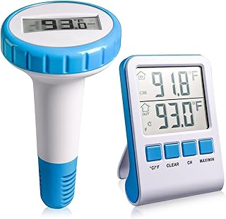 Efeng Digital Pool Thermometer Floating Easy Read with Large Number,IPX8 Waterproof, Indoor Pool Temperature Thermometer Floating for hot tub or ice Swimming, Bathtubs,Fishbowl