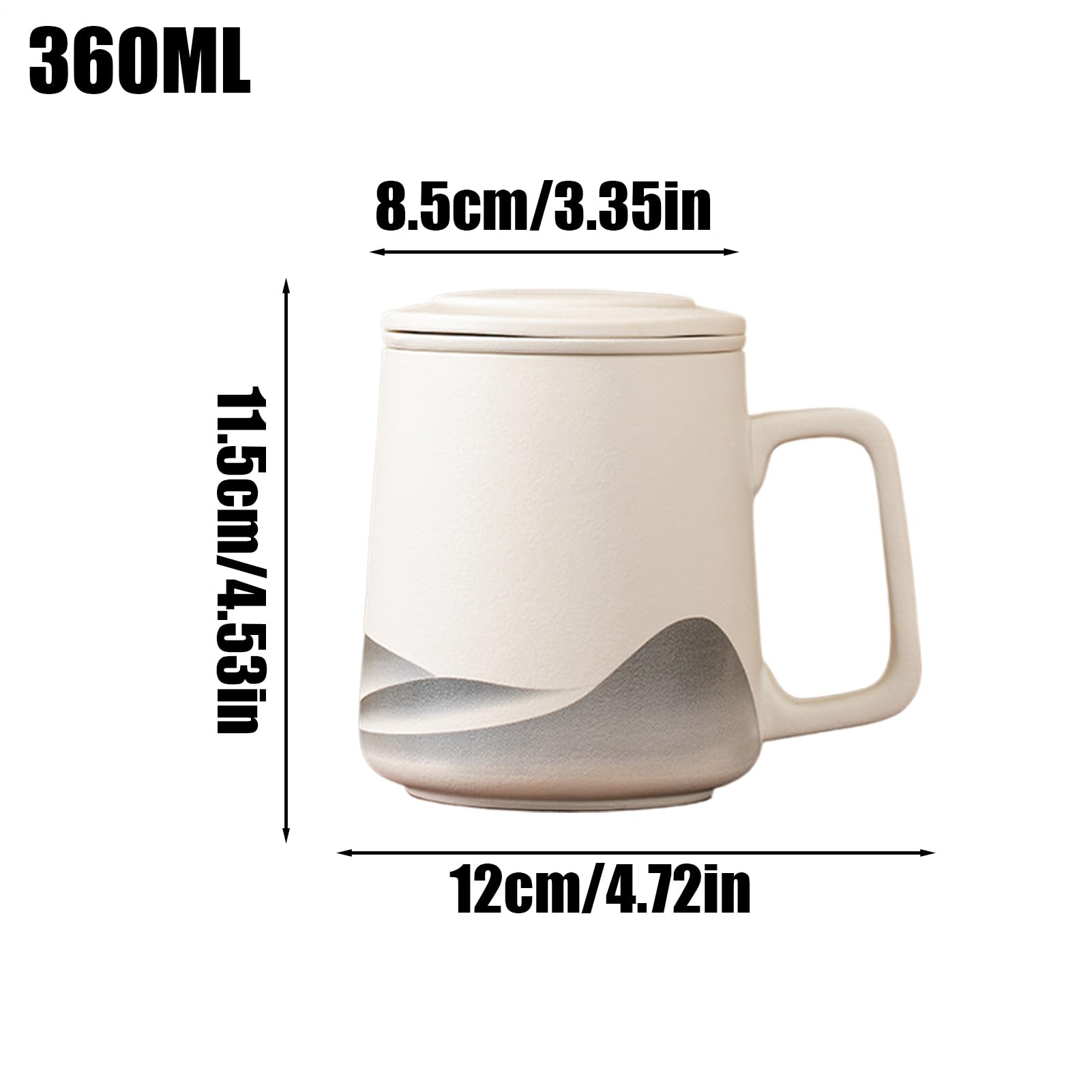 Tee-Infuser-Becher Keramikfilter, Handbemalt, Edelstahl-Innenbehälter | Teeflasche mit Infusionseinsatz für Männer Frauen Liebespaare Arbeitsstelle Büroräume Kaffeetrinken Reiseaktivitäten Feierli