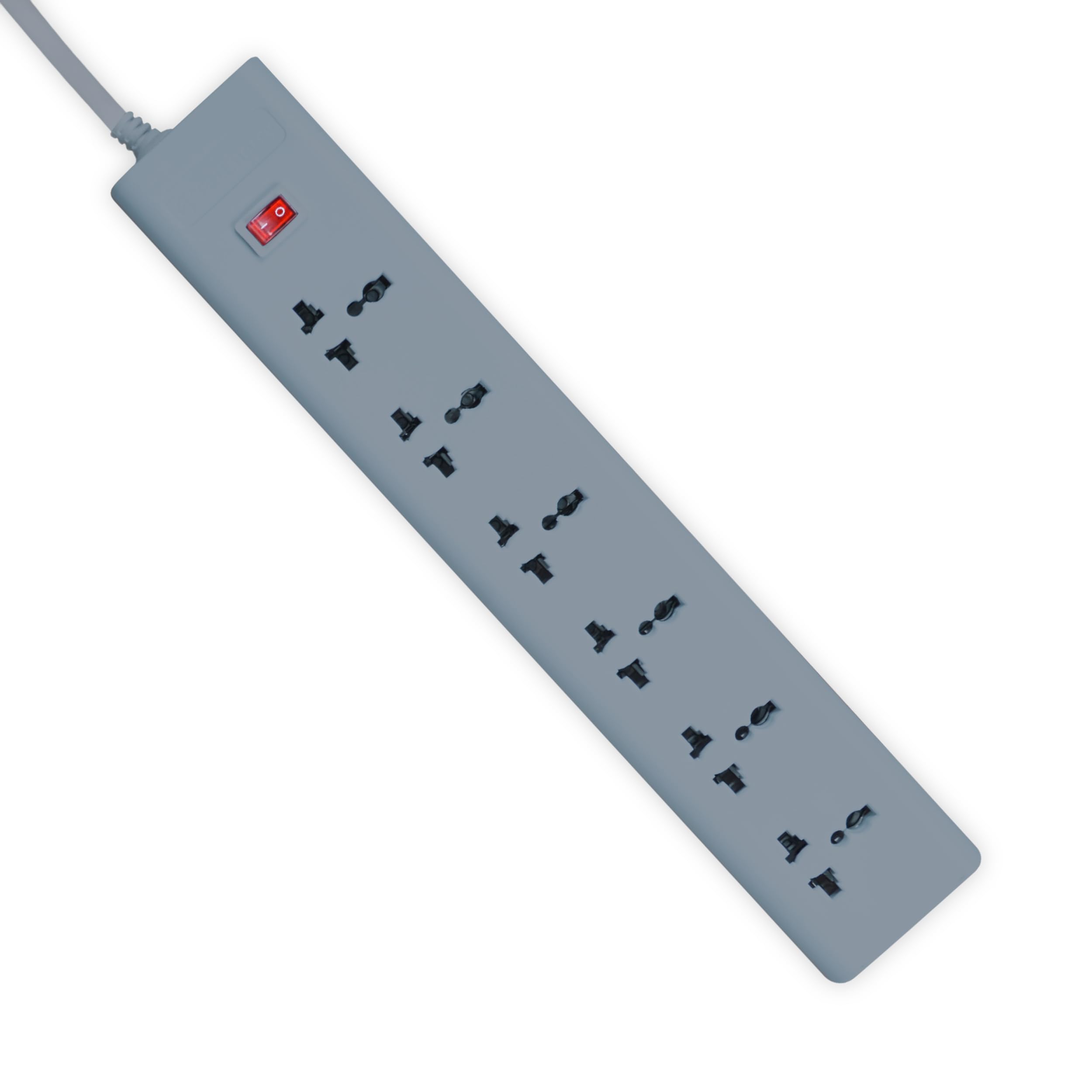 FatCherry Powerstrip 250 Volts Extension Board with 6 International Socket, 1 Switch With LED Indicator,6 ampere India Plug, 3 M Wire- Grey Colour (B0C2481TSN) Amazon Price History, Amazon Price Tracker