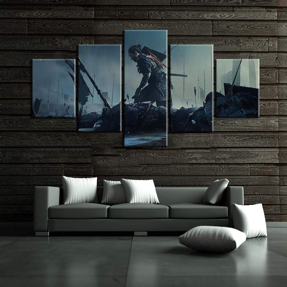 Poster Jeu Vidéo Ghost Of Tsushima Sur Toile - Décoration Murale 20x30cm Chambre Moderne