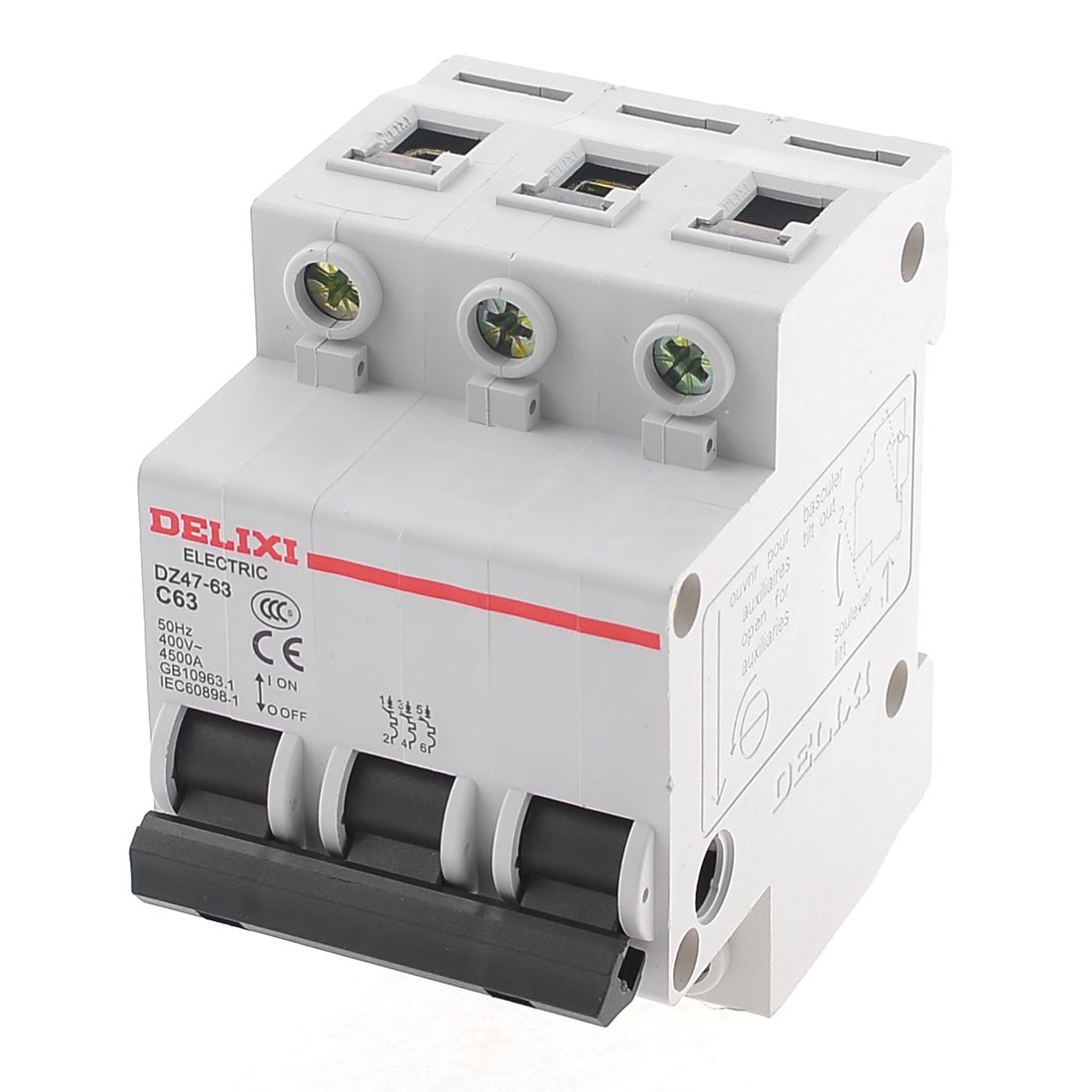 IEUMJNAT Overload Protection 400VAC 63A Three Pole Air Circuit Breaker