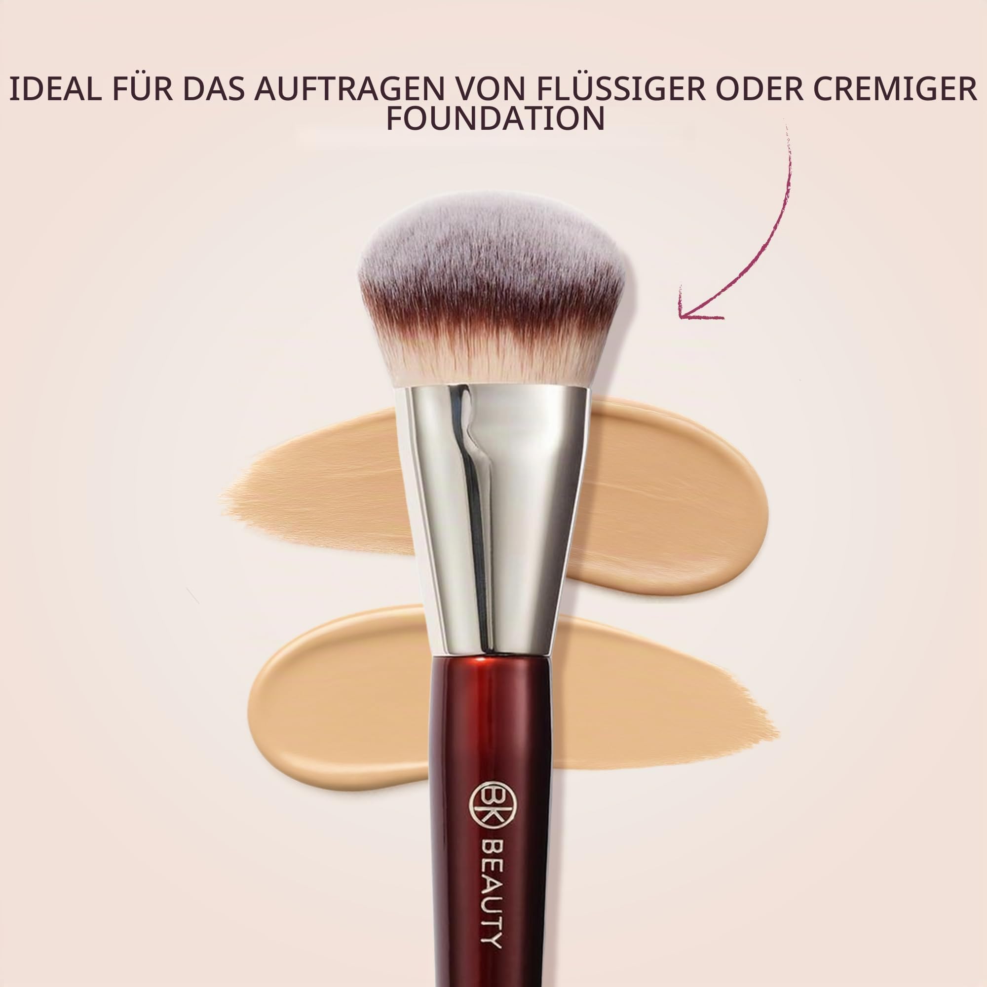 BK BEAUTY Konturierter Foundation-Pinsel, Gesichtspinsel für Flüssige oder Cremefarbene Grundierungen, 101 Stück