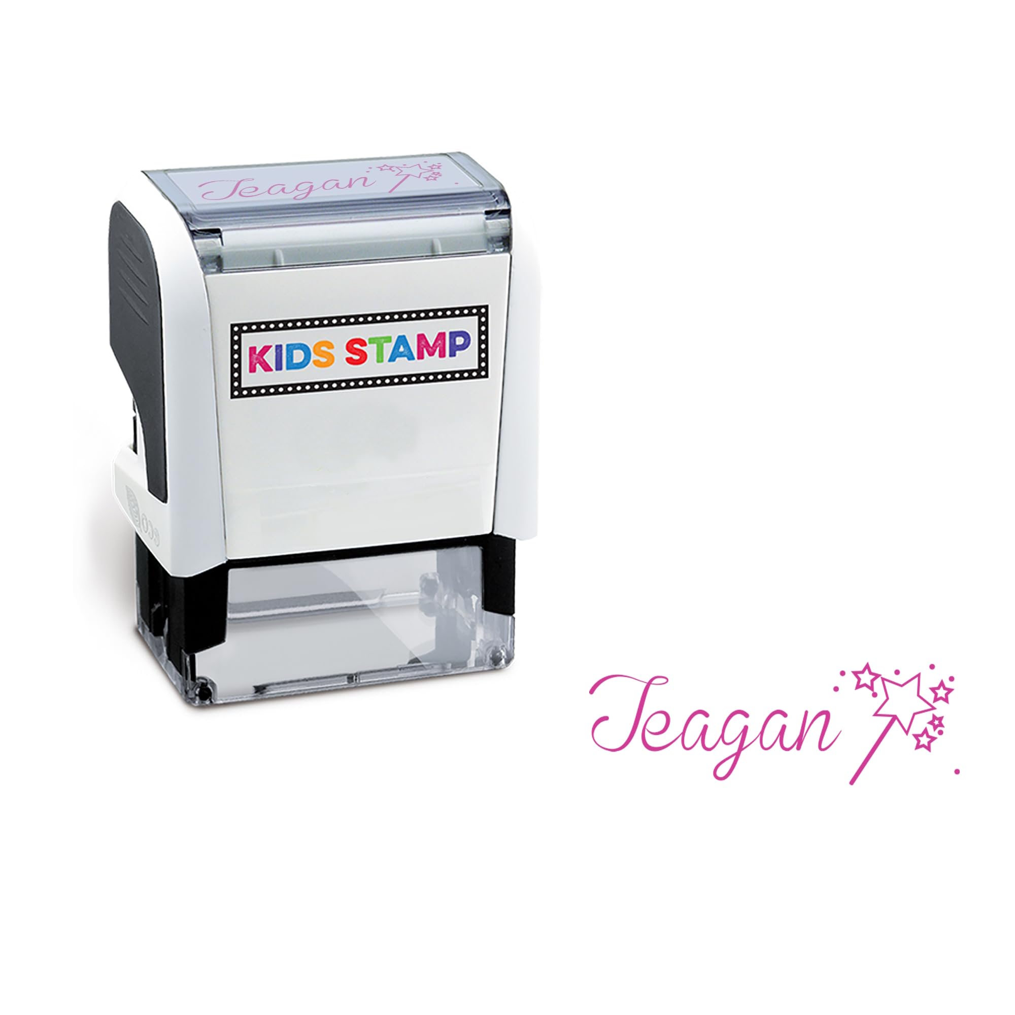 Infusion Kids Stamp Self-Inking Name Stamp - Choose from 17 Vibrant Ink Colors