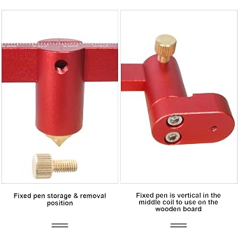 300mm Compass Tool - Large Woodworking Scriber, Circle Marking Gauge (Red)