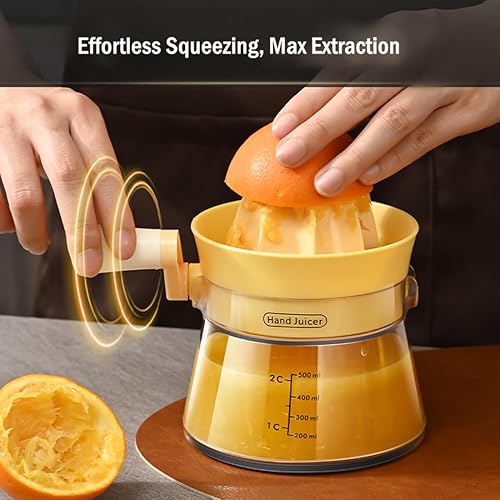 Miniatura 2 de Exprimidor manual de cítricos con manivela giratoria, extracción máxima de jugo para limón, naranja, lima, pomelo Mango ergonómico, gran capacidad