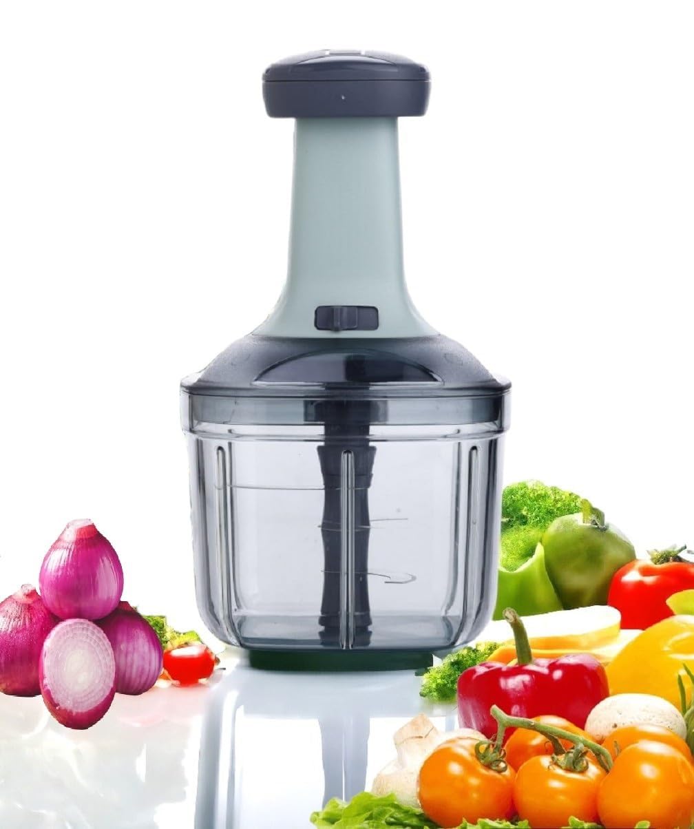 FIGMENT Manual Hand Press Push Chopper with 4 Blades for Effortless Chopping Vegetables & Fruits (1000 ML) (B0DC6B3VQC) Amazon Price History, Amazon Price Tracker