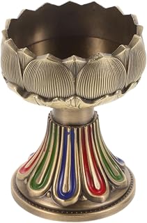 Housoutil Lotus Tea Light Candle Holder Buddhist Tea Light Holder Lotus Lamp for Temple Home Decor Spiritual Spaces 2.48 X 1.77 X 1.77 in 1 pc