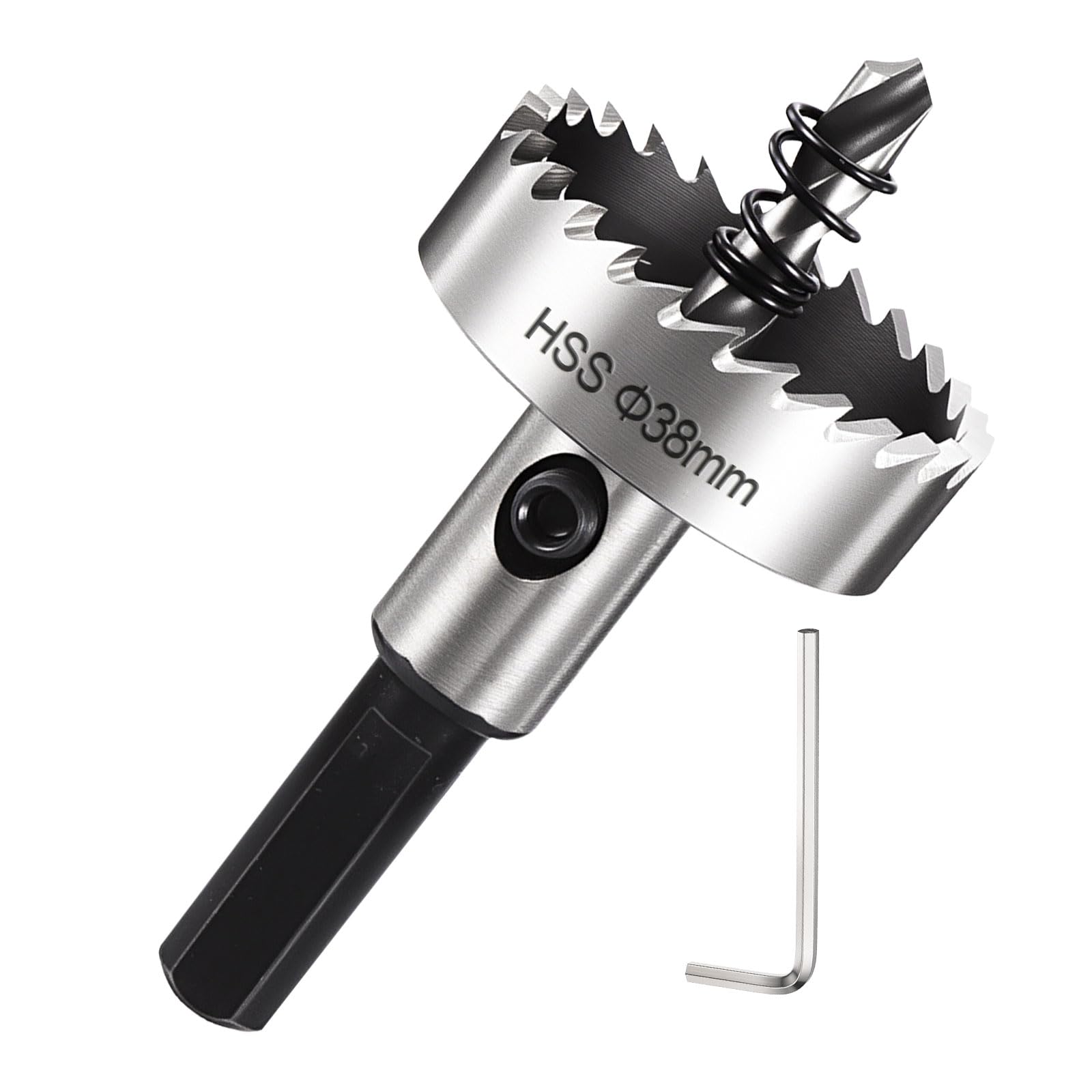 DTGN 1-1/2" Hole Saw 4341 High Speed Steel - 38mm Hole Cutter - Good for Thin Metal/PVC/Acrylic/Plastic/Wood Board - Silver