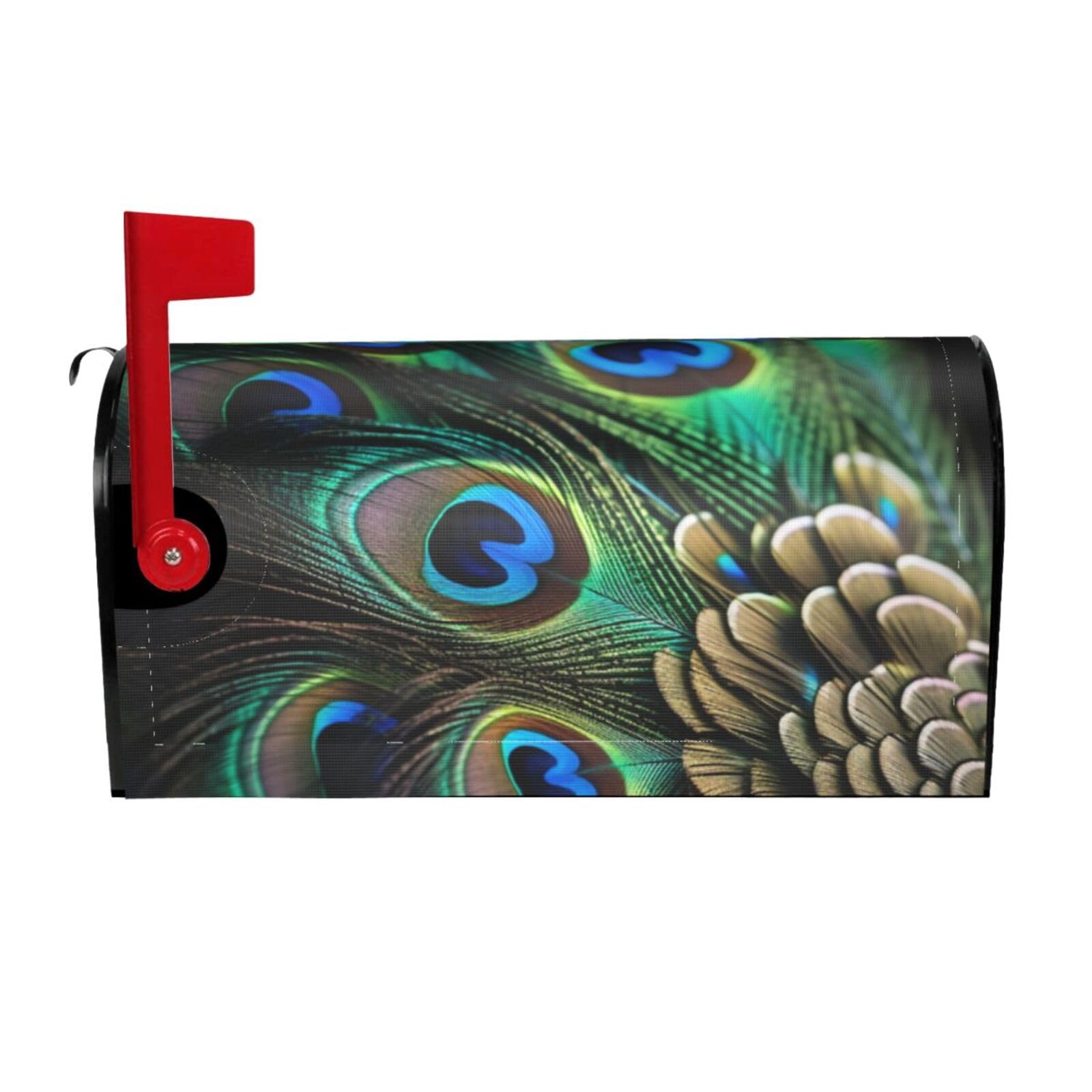 Peacock Feather Mailbox Covers Magnetic Wraps Post Letter Box Cover Garden Home Decor 25.5x21 in