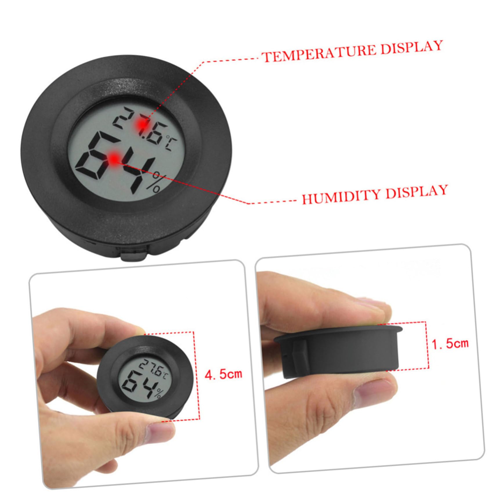 DOITOOL 21 Piezas Termómetro Higrómetro Digital Mini para Terrarios Medidor de Temperatura y Humedad Ambiental Accesorio para Terrarios de Reptiles Pantalla LCD Precisa