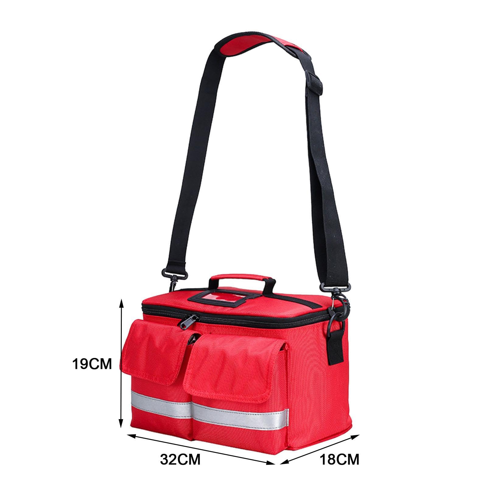 Trousse de Premiers Secours Sac à Main D'Urgence Organisateur Multiple Compartiments Imperméable Résistant à L'Usure pour Maison Voiture Bureau Extéri, Rouge