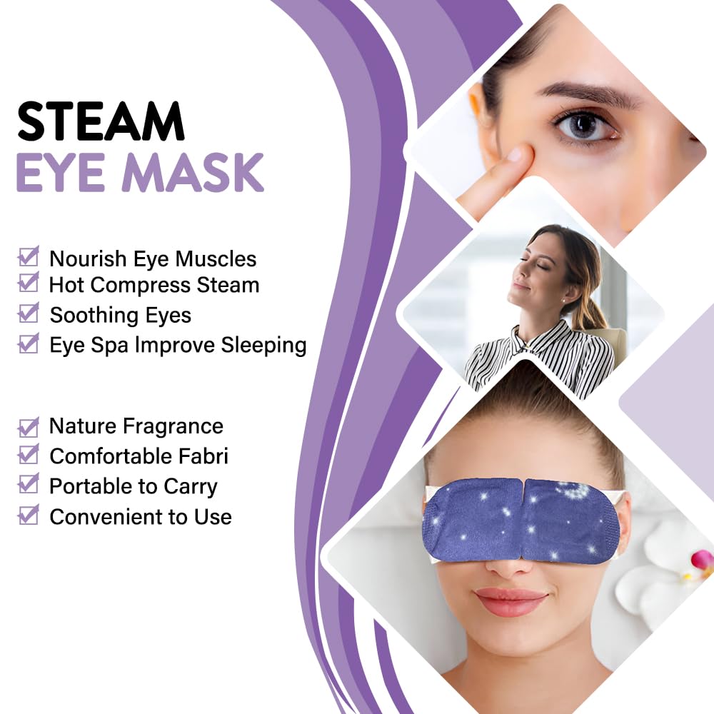 Minidiva Steam Eye Mask for Dry Eyes 30Pcs Self Heating Spa Warm Eye Mask Relax Sleep Mask - Image 3