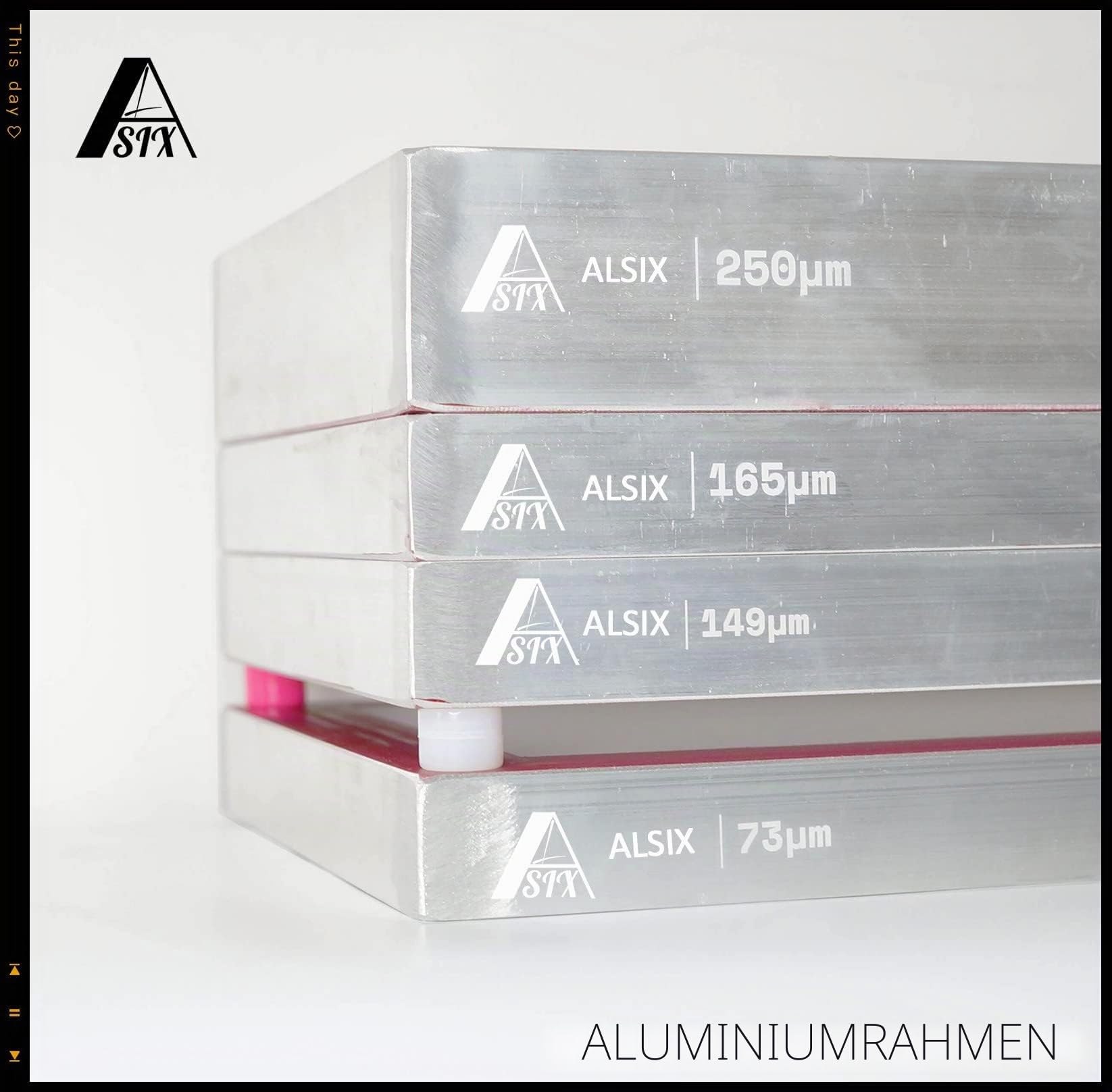 ALSIX 30,5 x 40,6 cm Trockensieb, Aluminium-Siebrahmen, 60, 90, 110, 200 Mesh, Mikron-Äquivalent 250, 165, 150, 75, Polyester-Mesh-Sieb, 4 Stück