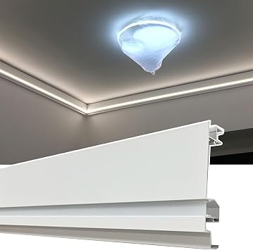 Cornice Crown Moulding Trim LED Channel 4.7" Tall, Aluminum Indirect Lighting Crown Molding for 8mm 10mm LED Strips, Led Coving Ceiling Molding & Trim1m3.3ft