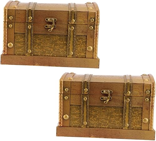 Happyyami Caja de almacenamiento de 2 piezas, decoración vintage, alcancía, cajas de regalo con tapas, cajas de regalo con tapas para regalos, caja