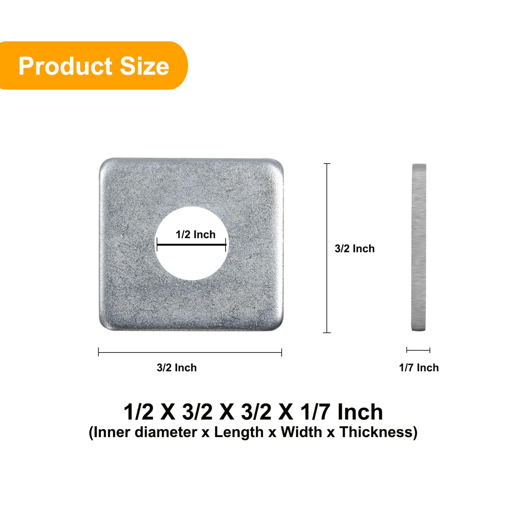 0x0mm(LXW) 2mm Mild Steel Square Plate Washer, Inner Diameter: 1 mm at Rs 104/kg in Ludhiana