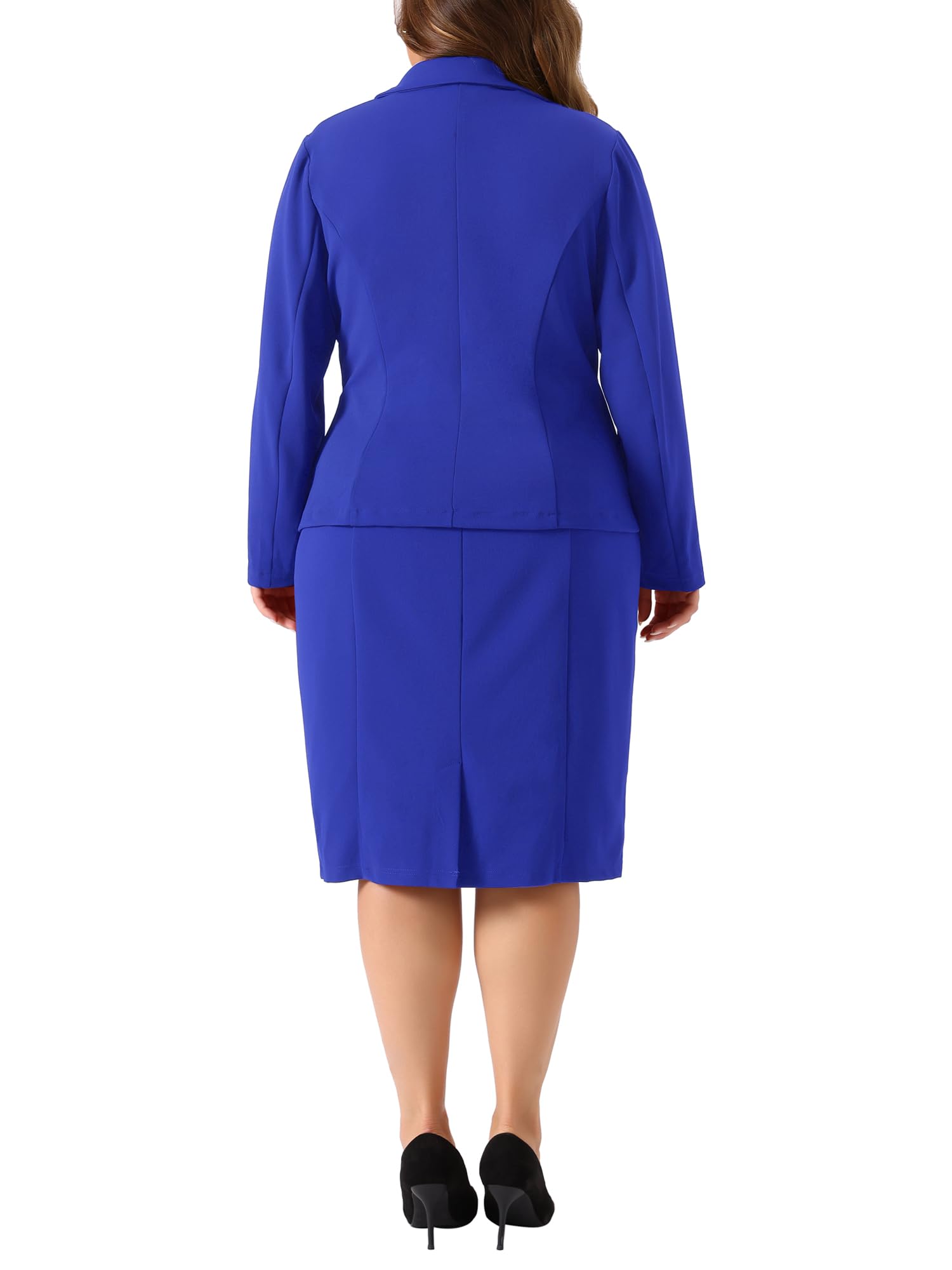 Agnes Orinda Ensembles De Costumes Grande Taille pour Femmes Tenues Deux Pièces Veste Blazer et Robe sans Manches Ensembles de Costumes Décontractés pour Travail