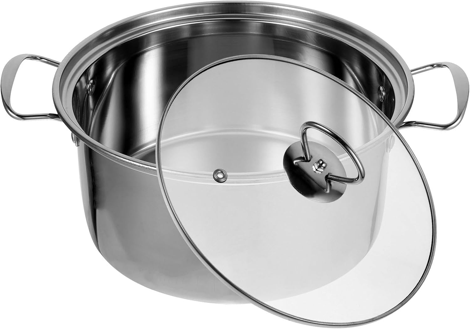 Kichvoe Stainless Steel Saucepan and Soup Pot 22cm with Lid, Small Cooking Boiler for Daily Use, Metal Stockpot Suitable for Kitchen and Portable Cooking