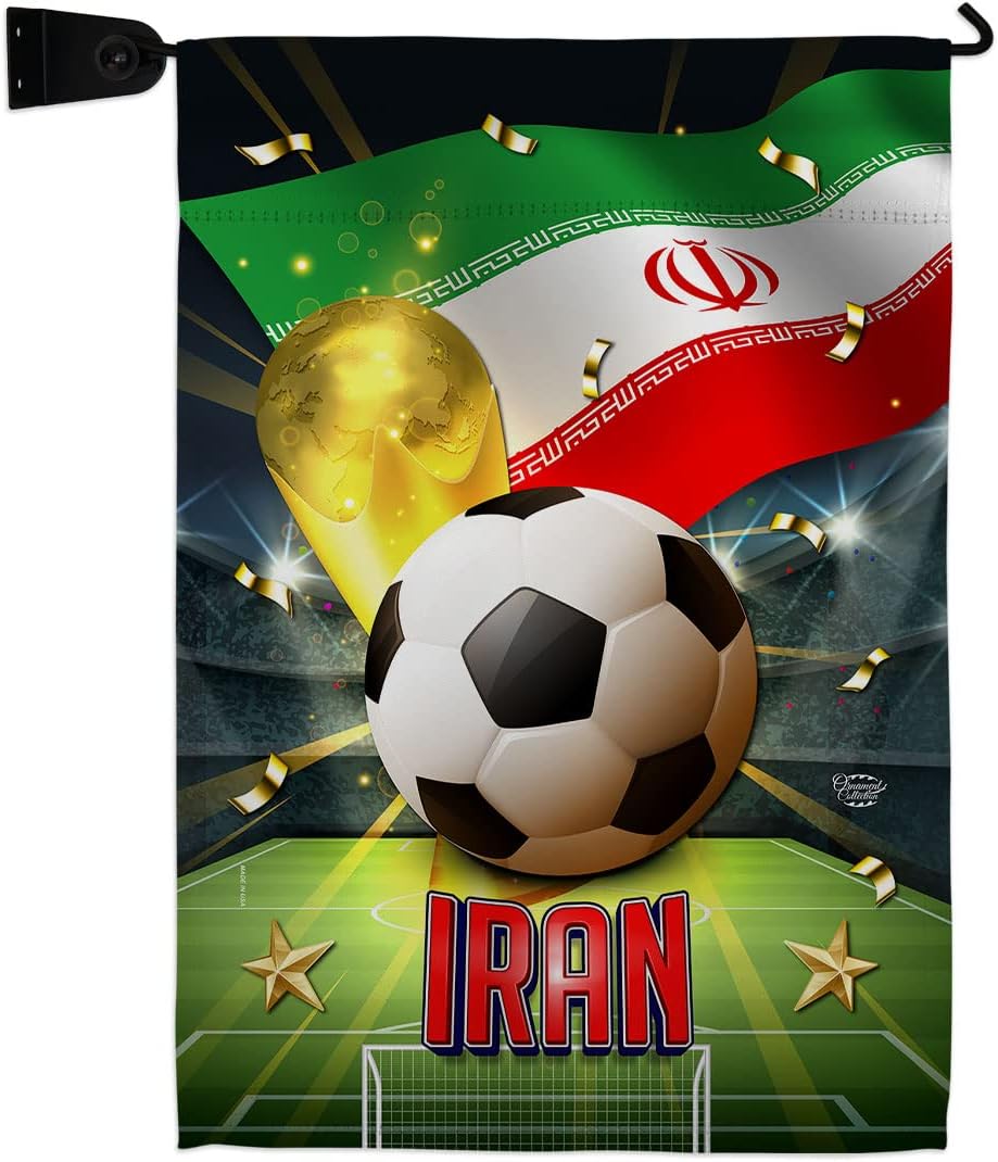 World Cup Iran Garden Flag - Set Mailbox Hanger Sports Soccer Game Goal Ball Football Entertainment Activity Physical - House Decoration Banner Small Yard Gift Double-Sided Made In USA 13 X 18.5