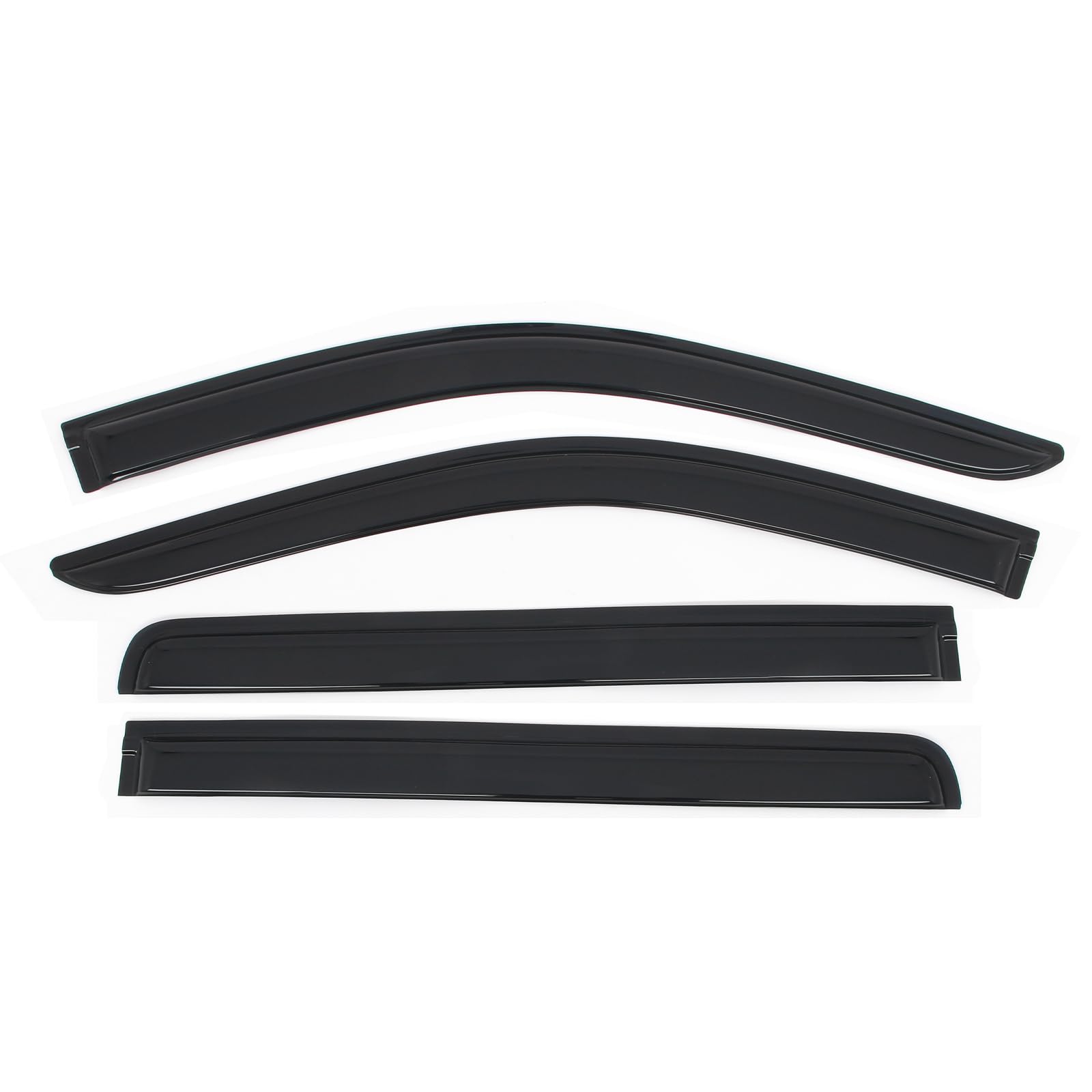 IKON MOTORSPORTS Tape on Window Visors Compatible with 2019-2026 Chevrolet Silverado & GMC Sierra 1500 2500 3500 Crew Cab, Acrylic Smoke/Tinted Rain