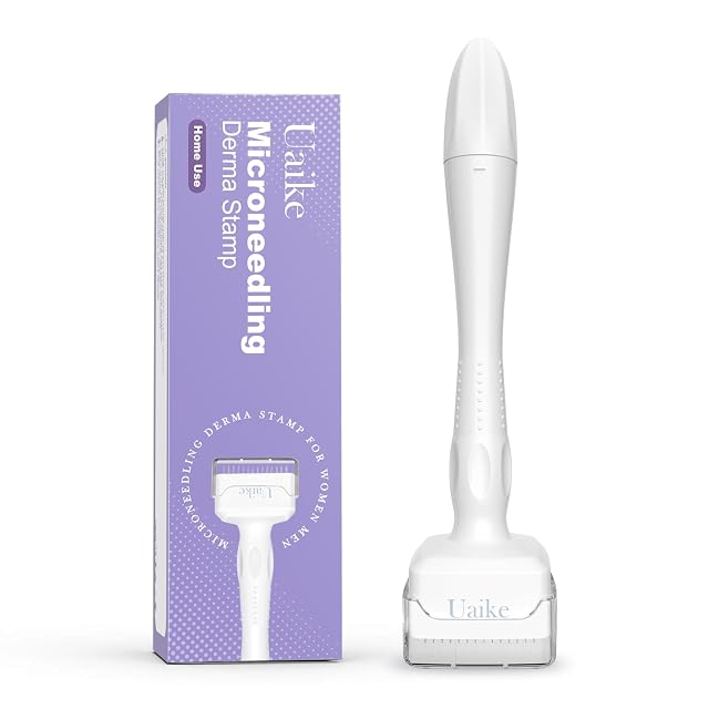 Derma Stamp - Uaike Microneedling Derma Stamp for Hair Beard Scalp Face Home Use Microneedle Roller Dermastamp for