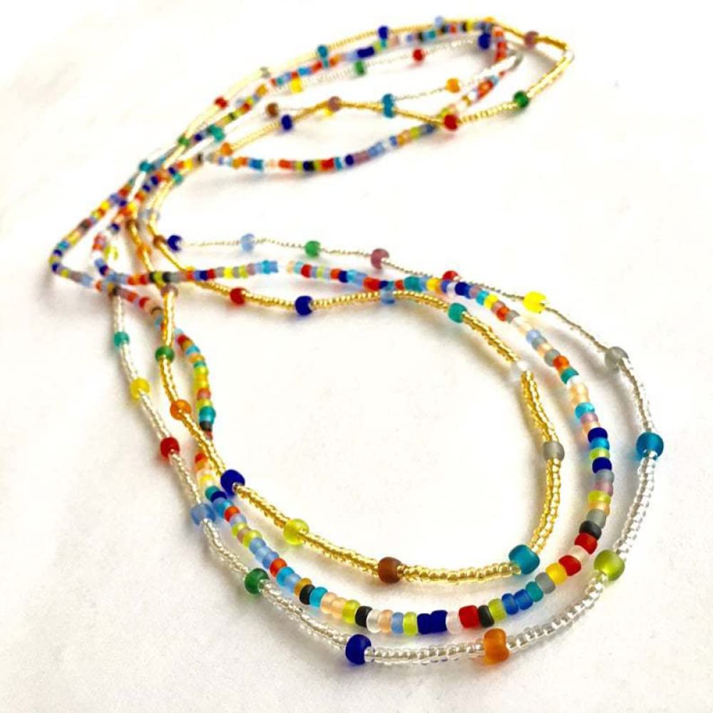 RWRAPS Waist Chain Beaded Handmade Ethnic Belly Chain Waist Jewelry Party Dress Up Jewelry Accessories (D 82cm)