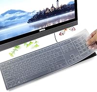 Vista 8 de Funda para teclado con letras grandes compatible con DELL KB216 KB216b KB216t KB216d KB216p Teclado con cable y protector de teclado inalámbrico