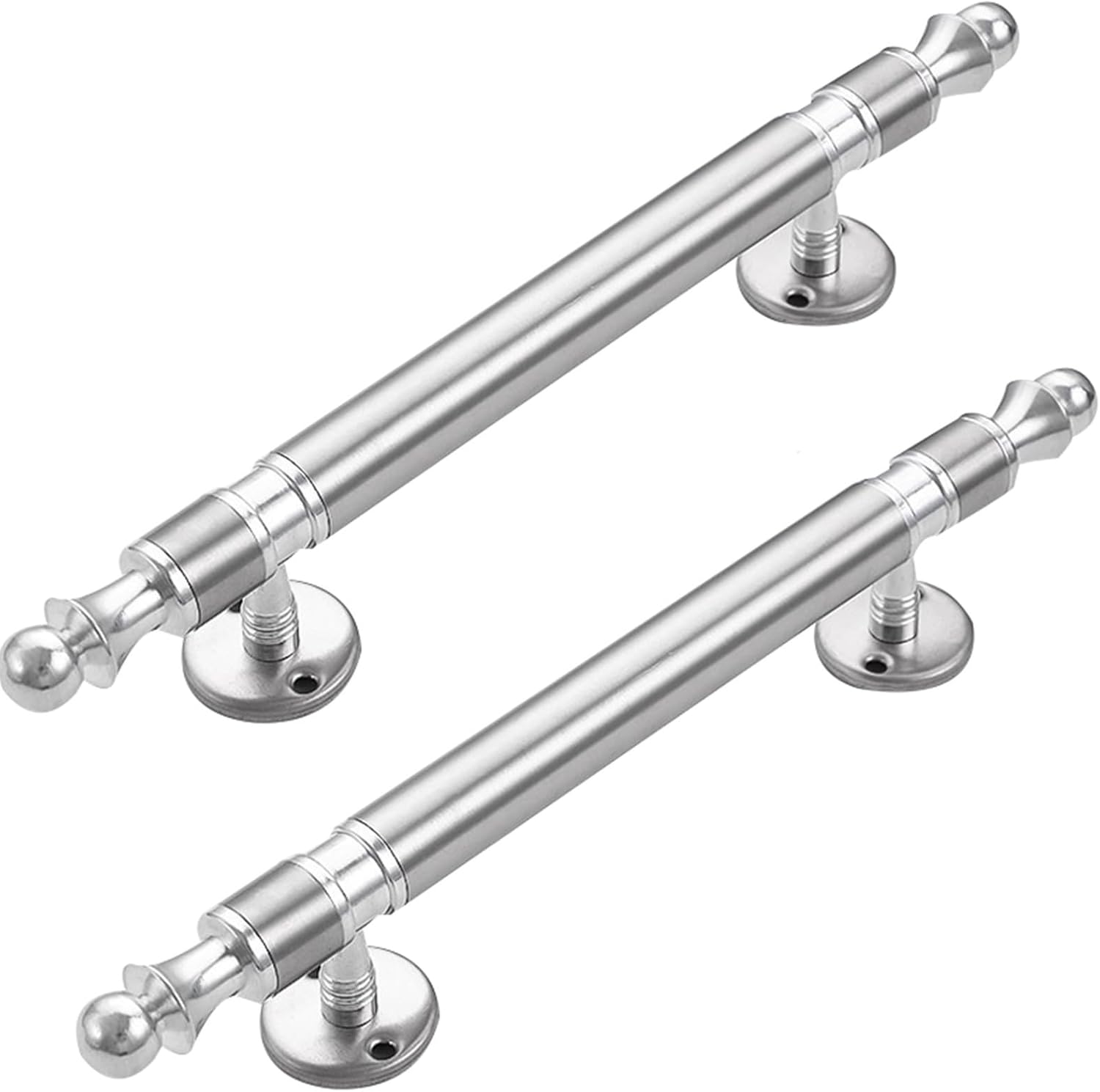 Stainless Steel H Shape Push Pull Door Handle Set, Double Sided 240mm Sliding Glass Door Handles for Barn, Shower, and Glass Doors - Durable Silver Finish