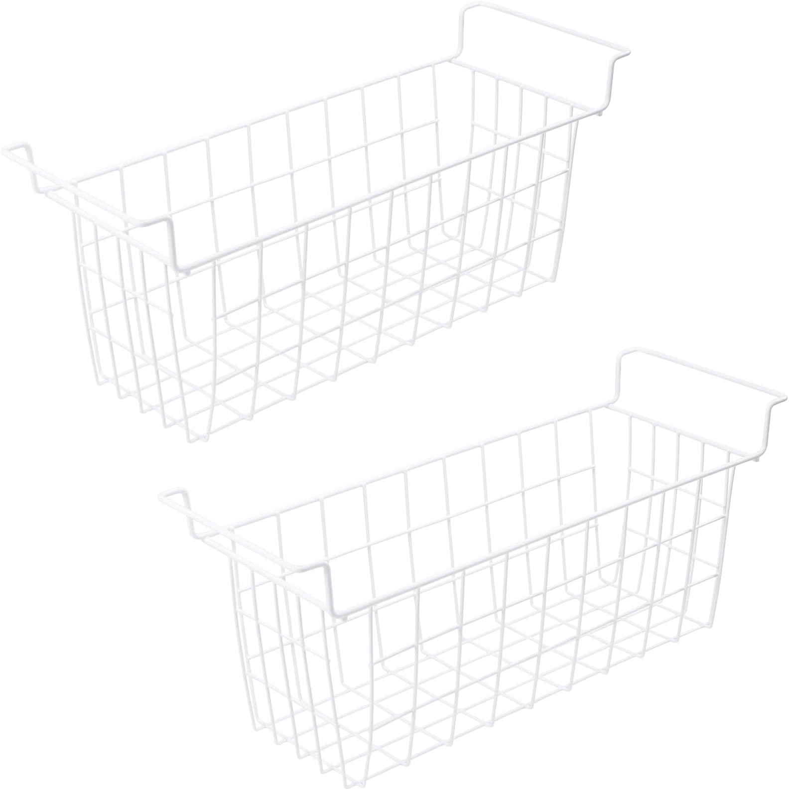 Orgneas 20.5 Inch Freezer Organizer Bins for Chest Freezer Refrigerator Basket Storage Rack Bins Deep Freezer Metal Wire Baskets 2Packs