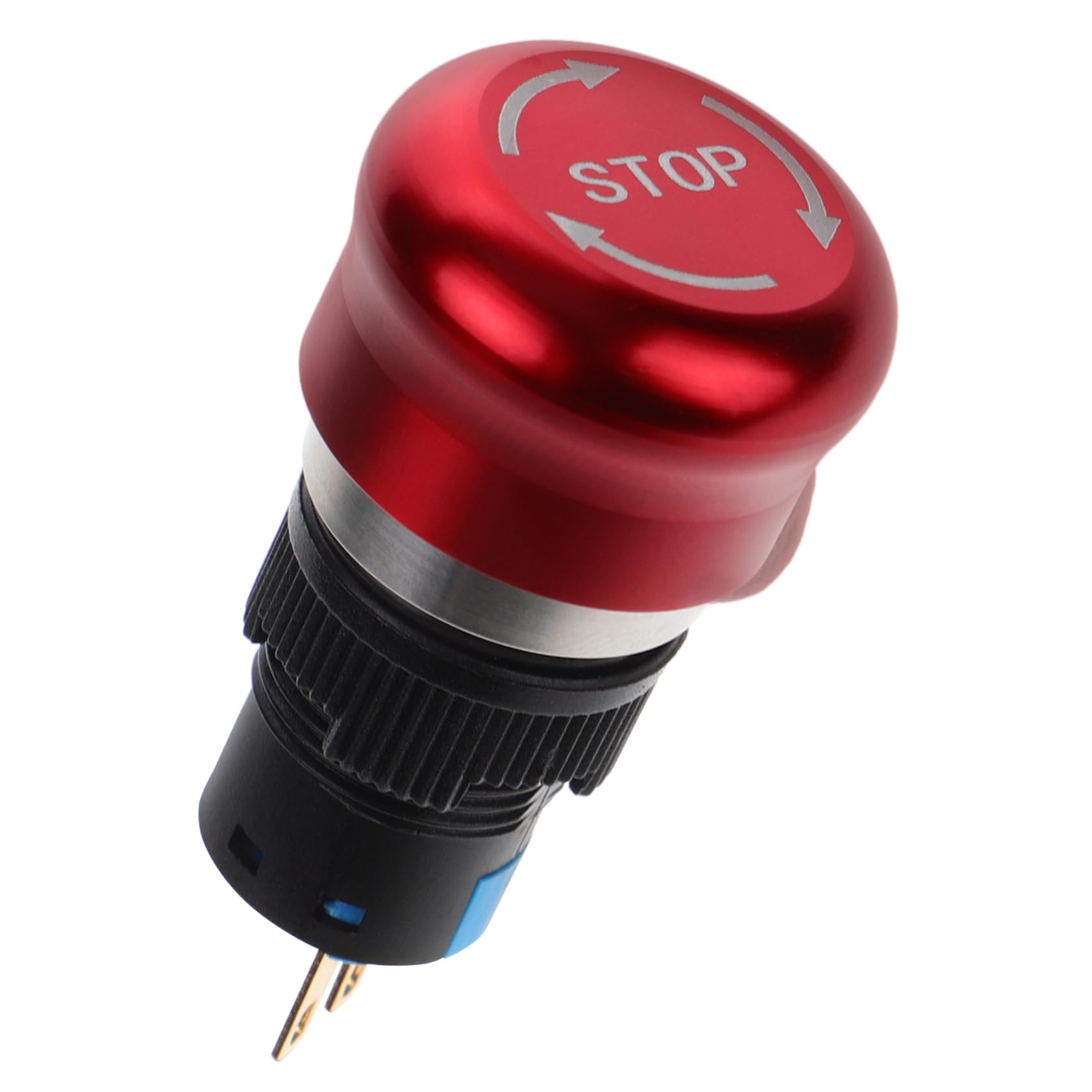 5 Pièces Bouton poussoir en métal robot alarme basculer désactivé sortie boutons poussoirs bouton d'arrêt boutons d'urgence bouton d'urgence boutons d'arrêt Laiton nickelé rouge