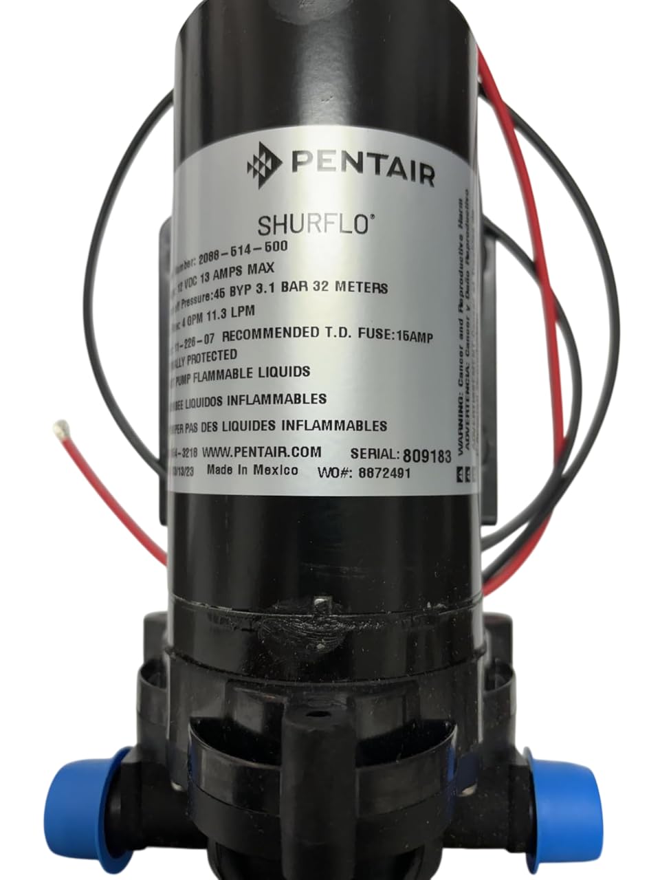 PENTAIR SHURFLO 2088-514-500 12 Volt Water Pump, 4 GPM 45 PSI