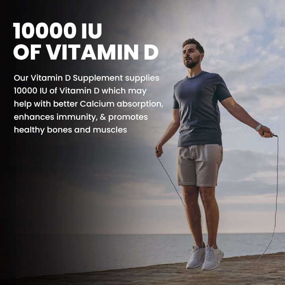 MELTVIT Chewable Vitamin D3 10000 IU - Cholecalciferol Vitamin D Supplement for Women & Men | Orange Flavour - 60 Tablets 2