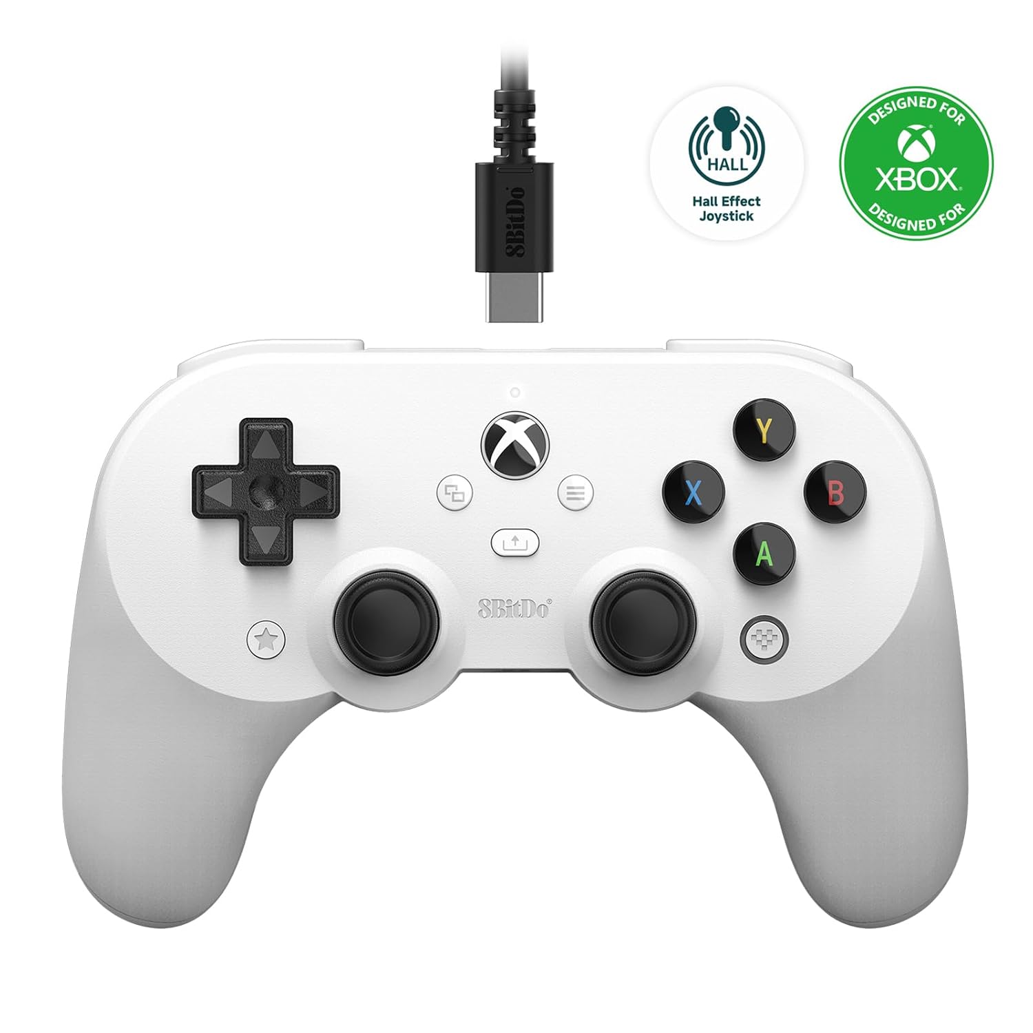 AKNES 8bitdo Pro 2 Wired Controller for Xbox Series X|S, Xbox One, Windows 10/11, Gamepad with Hall Effect Joysticks, 3.5mm Audio Jack- Officially Licensed