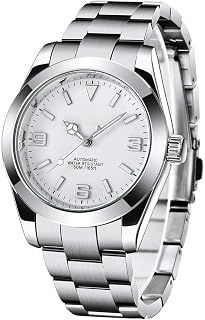 Classic Automatic Mechanical Watch for Men, Stainless Steel Strap Luminous Dial Watchs, Water Resistant Business Sports Wristwatch