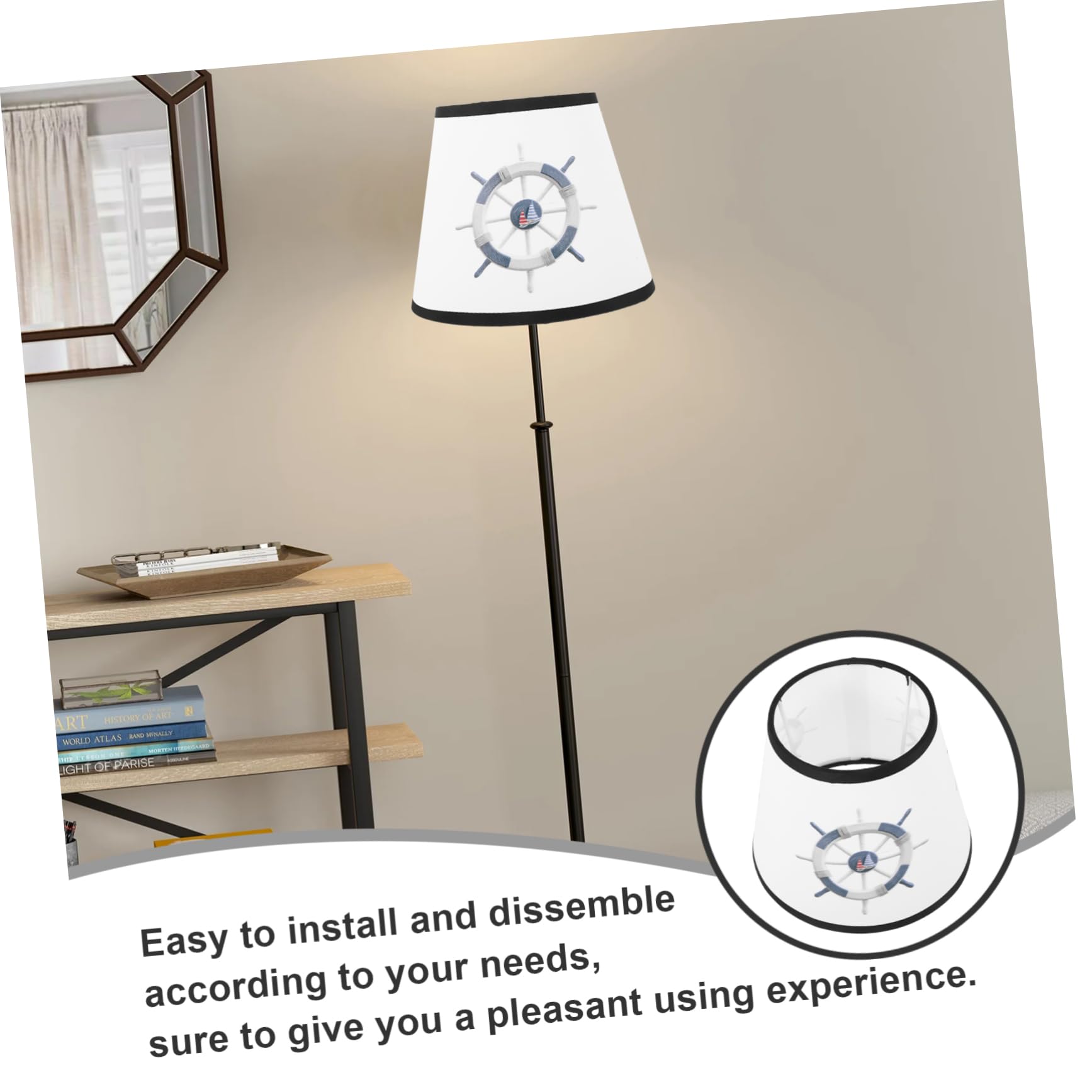 Stylish Nautical Fabric Lampshade for Table and Pendant Lights - Image 2