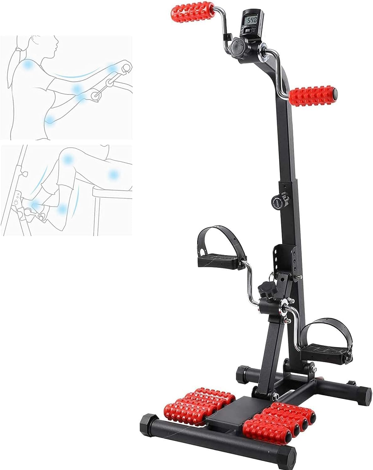 Stepper Adjustable Mini Fitness Exercise Machine Cardio Exercise Trainer Twisting Action with Handles - Easy to Assemble Fitness Equipment