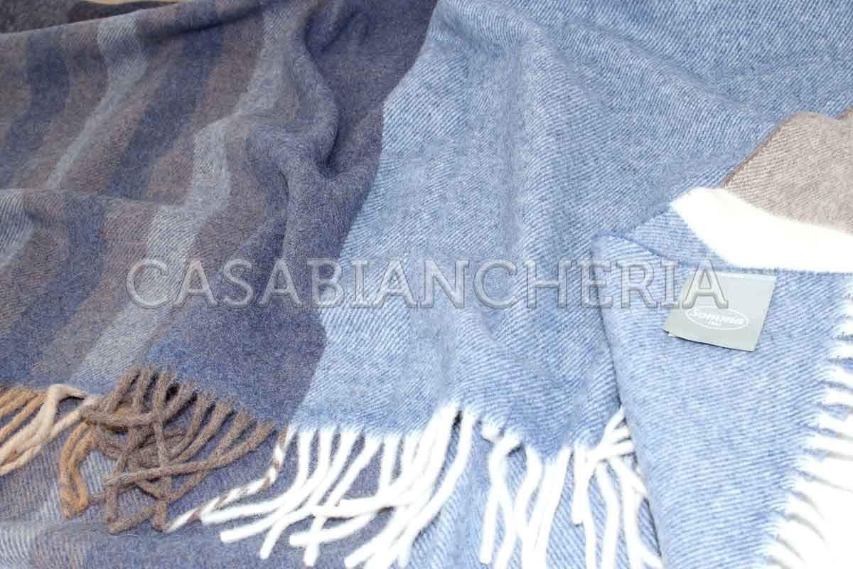 Somma Plaid di Lana Merino Grenoble-Blu