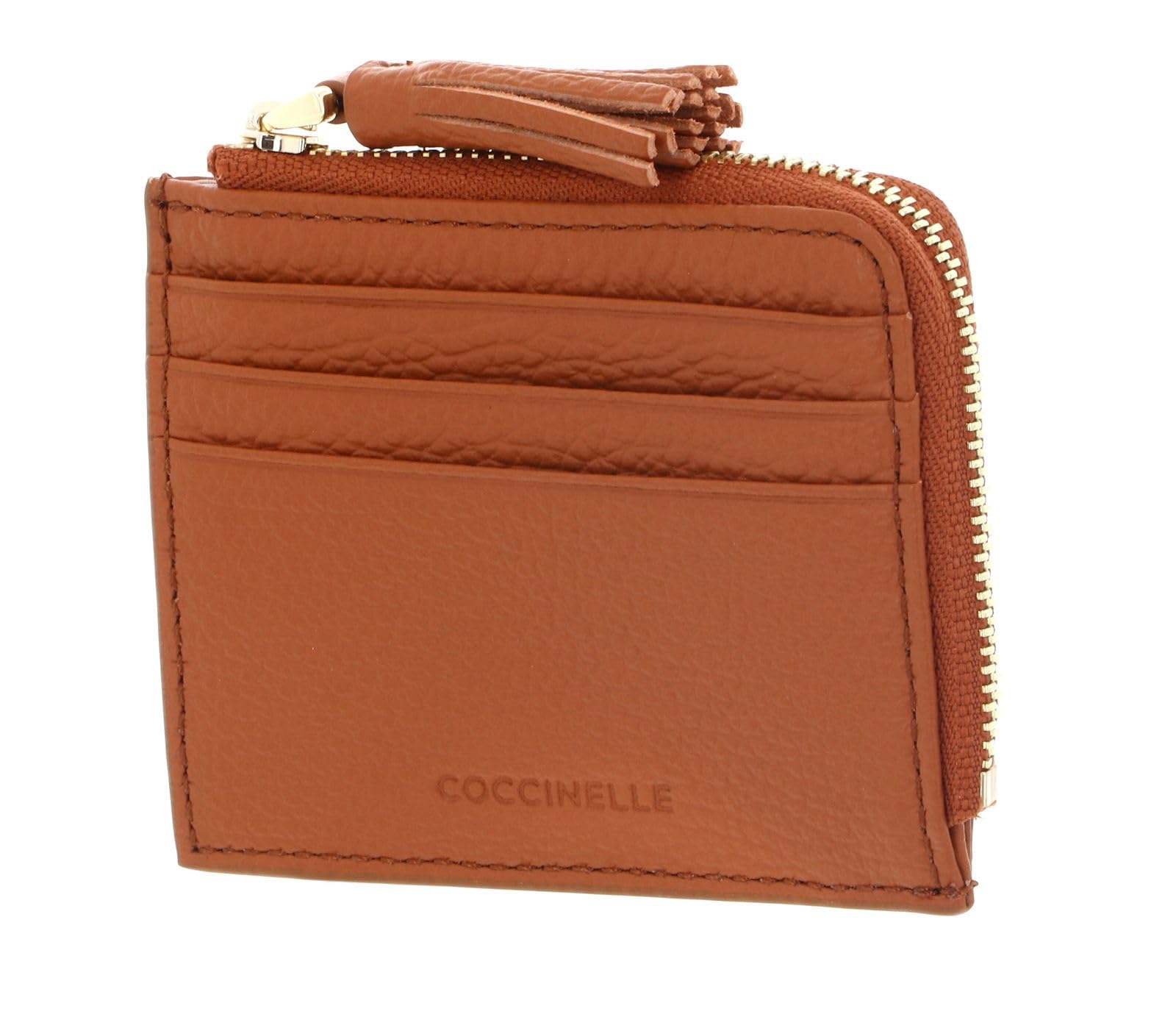 Coccinelle Pelle porta carte di credito Tassel Credit Card Holder Crab marrone chiaro