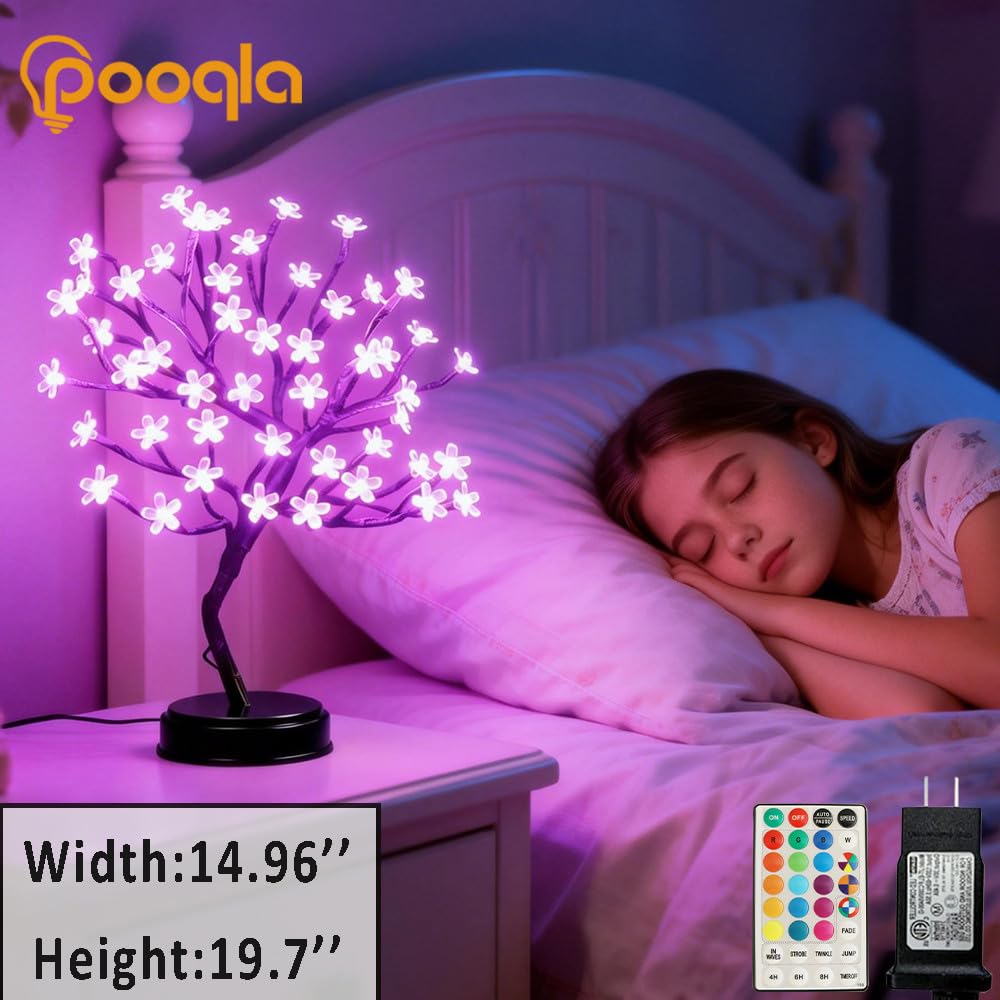 Amazon.com: Pooqla 18 Inch 48 LED RGB Cherry Blossom Tree Light
