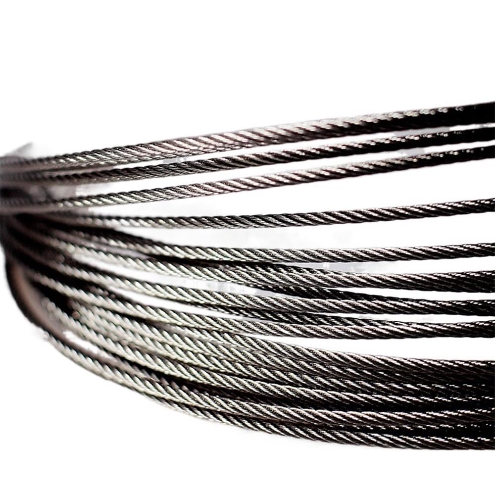 Fune Metallica, Filo di Acciaio 50/100M 0.6mm-1.2mm Diametro 7X7 Structur 304 Cavo in Acciaio Inossidabile Cavo più Morbido Cavo di Sollevamento for Pesca Fune Metallica(0.8mm 50M)